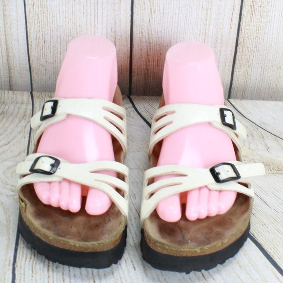 BIRKENSTOCK Birkis Two Strap Slide Sandals Size 7 - Picture 5 of 9
